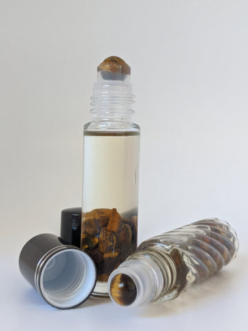 Sandalwood Deluxe Gem Perfume Roller | All The Way Handmade | Handmade Perfume | Gem Perfume Roller | Small Business