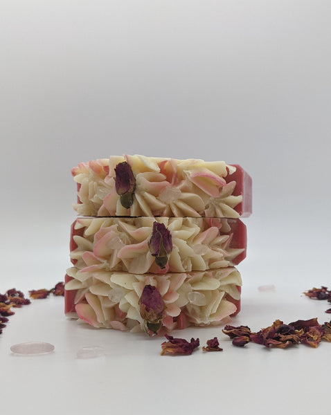 Rose & Rose Quartz Frosted Artisan Soap